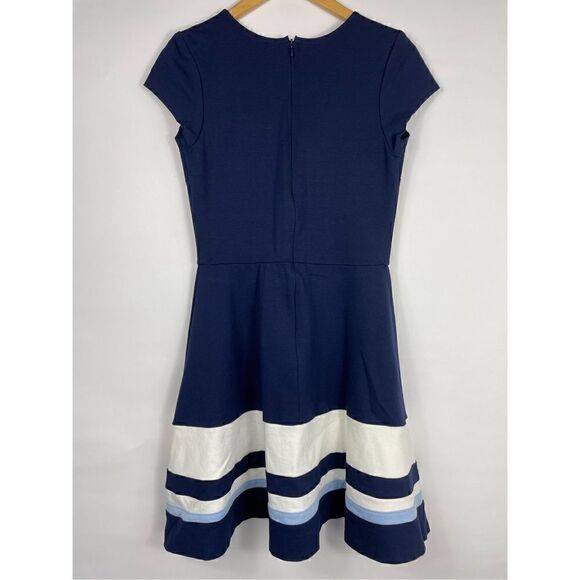 Aqua Fit & Flare Cap Sleeve Navy Dress Large - Picture 2 of 7